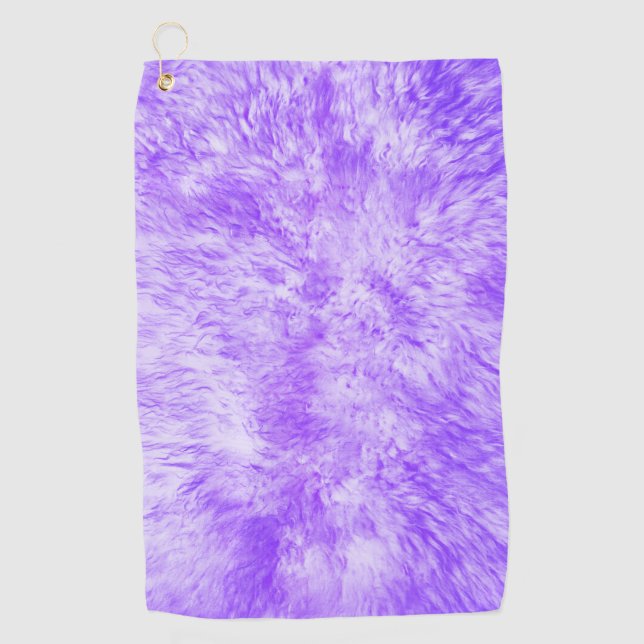 Lila Fur Frenzy Golf Handtuch (Vorderseite)