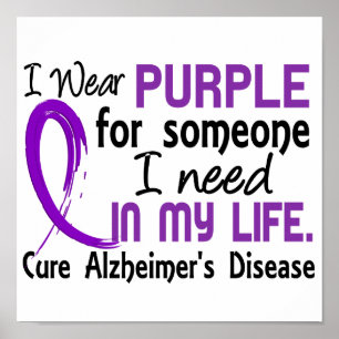Lila für jemand benötige ich Alzheimer Krankheit Poster