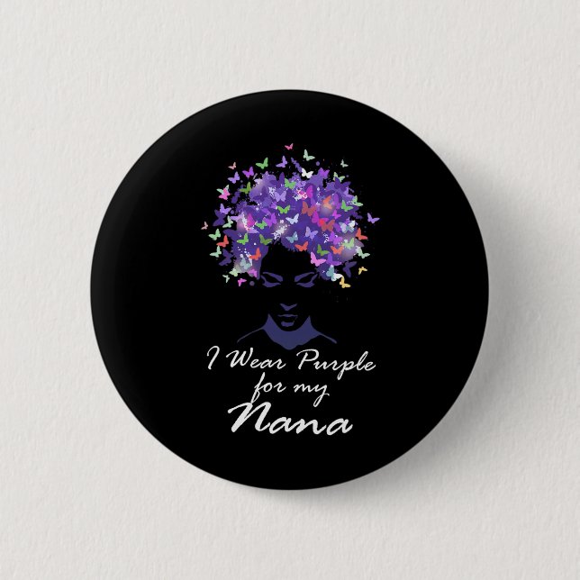 Lila für meine Nana Mutter Support Alzheimerhe Button (Vorderseite)