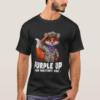 Lila für militärische Kinder Fuchs Liebhaber Männe T-Shirt