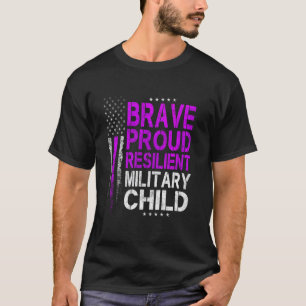 Lila für militärische Kinder, Monat der militärisc T-Shirt