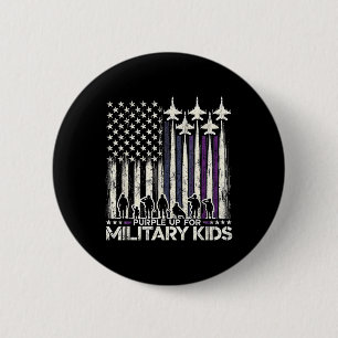 Lila für militärische Kinder - Monat des Militärs Button