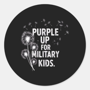 Lila für militärische Kinder - Monat des Militärs Runder Aufkleber