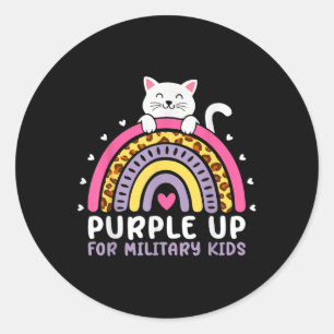 Lila für militärische Kinder Monat Militärkind R Runder Aufkleber