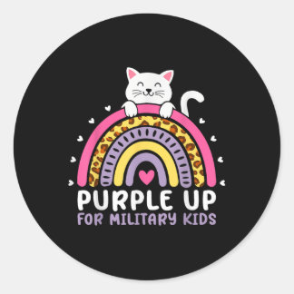 Lila für militärische Kinder Monat Militärkind R Runder Aufkleber