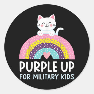 Lila für militärische Kinder Monat Militärkind R Runder Aufkleber