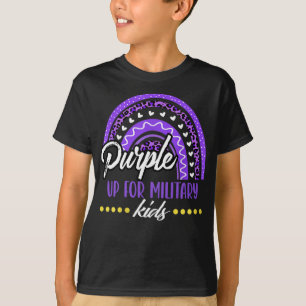 Lila für militärische Kinder Regenbogen Militär Ki T-Shirt