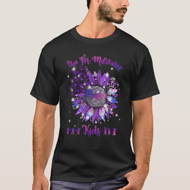 Lila für militärische Kinder T-Shirt (Vorderseite)