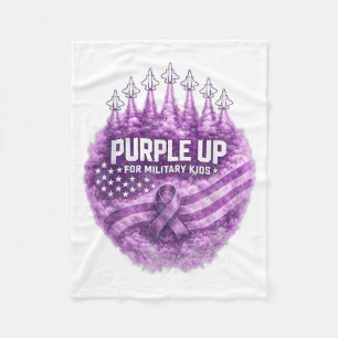 Lila für militärische Kinder USA-Flagge unterstütz Fleecedecke