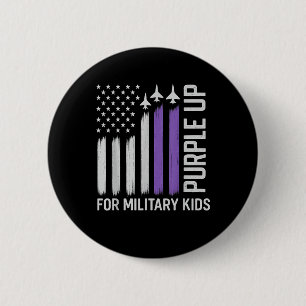 Lila für Militärkids-Fahne der USA Button
