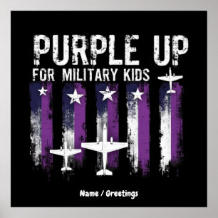 Lila für Militärkids-Flag zeigen Ihre Unterstützun Poster
