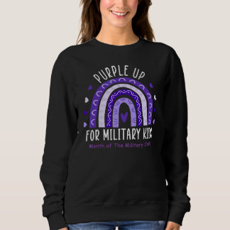 Lila für Militärkinder: Messy Bun Military Chi Sweatshirt