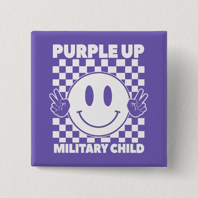 Lila für Militärkinder - Monat Button (Vorderseite)