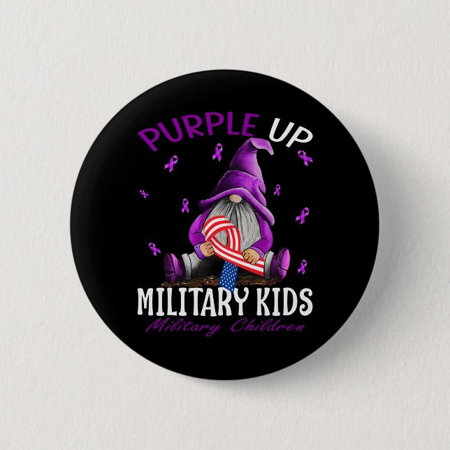 Lila für Militärkinder - Monat Button (Vorderseite)