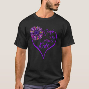 Lila für Militärkinder Monat Herz Leopard u. a. T-Shirt