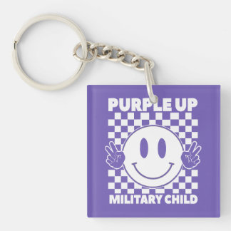Lila für Militärkinder - Monat Schlüsselanhänger