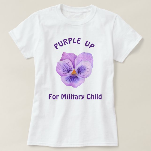 Lila für Militärkinder T-Shirt (Design vorne)