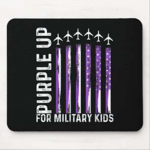 Lila für Militärkinder unter US-Flagge Mousepad