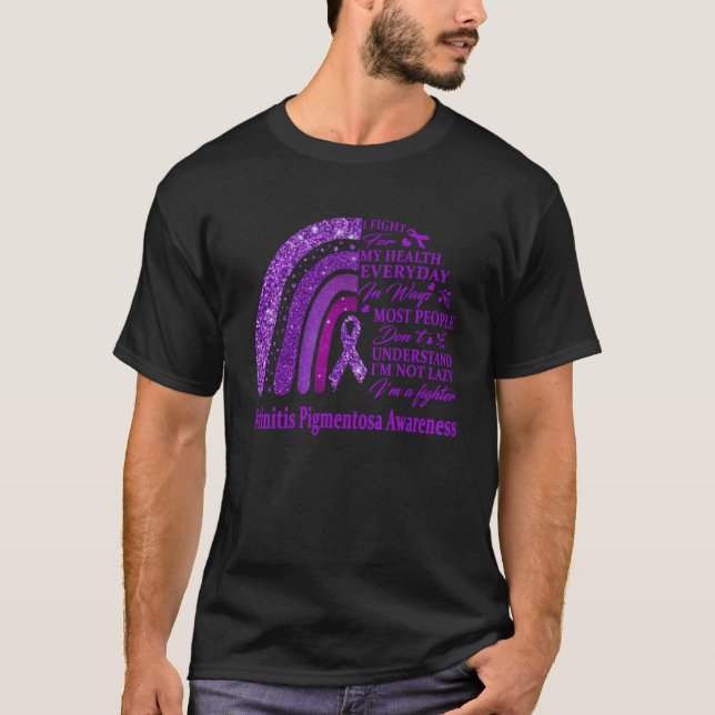 Lila für Retinitis Pigmentosa Bewusstsein W T-Shirt (Vorderseite)