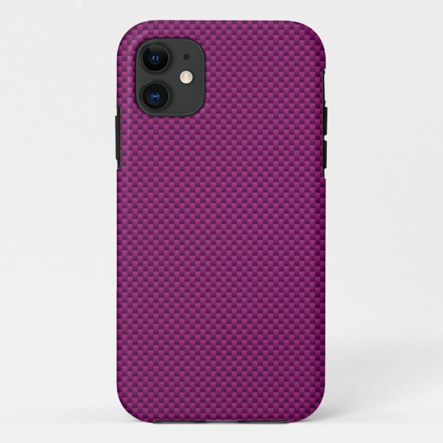 Lila Fushia Carbon Fibre Style Print Case-Mate iPhone Hülle (Rückseite)
