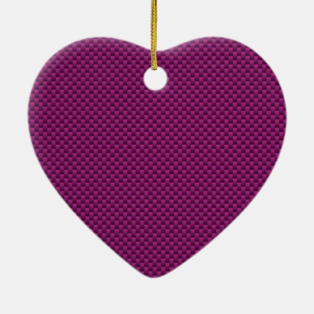 Lila Fushia Carbon Fibre Style Print Keramik Ornament (Hinten)