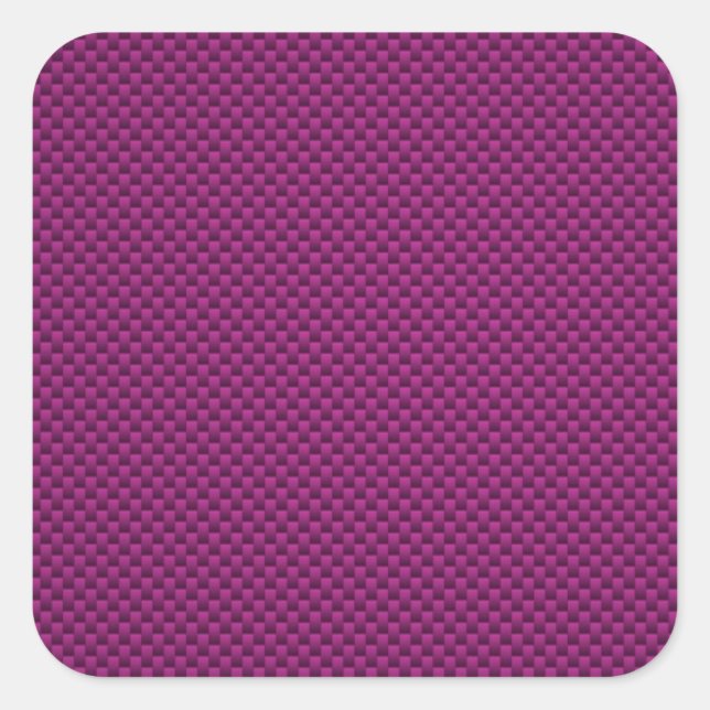 Lila Fushia Carbon Fibre Style Print Quadratischer Aufkleber (Vorderseite)