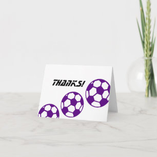 Lila Fußball-Ball-Dank Dankeskarte