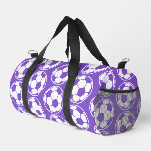 Lila Fußball-Muster-Schraubenball-Grafik Duffle Bag