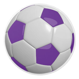 Lila Fußballball / Fußball Keramikknauf
