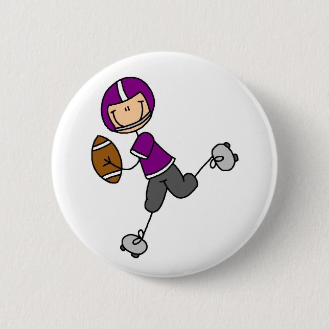 Lila Fußballspieler-Button Button (Vorderseite)