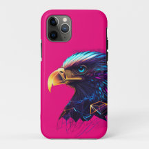 Lila Futuristischer Neon Eagle Vibranant Radiant
