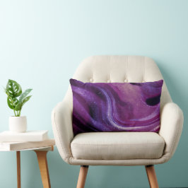 Lila Galaxie abstrakter Glitzer Lumbalkissen Lendenkissen