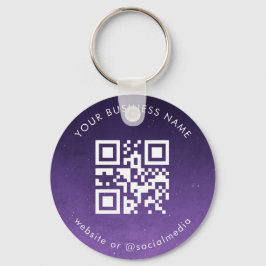 Lila Galaxie - Ihre kundenspezifische QR-Code-Prüf Schlüsselanhänger