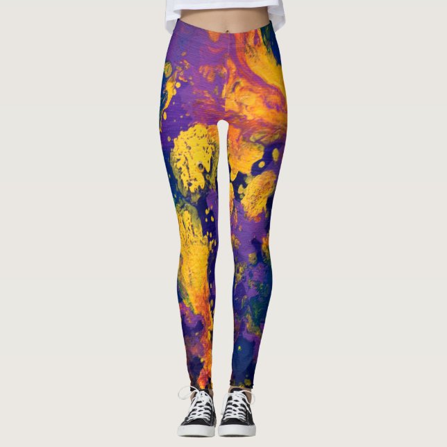 Lila Galaxie II Leggings (Vorderseite)