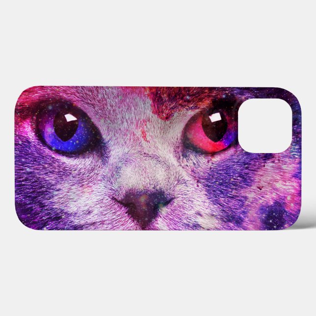 Lila Galaxie-Katze  Case-Mate iPhone Hülle (Rückseite (Horizontal))
