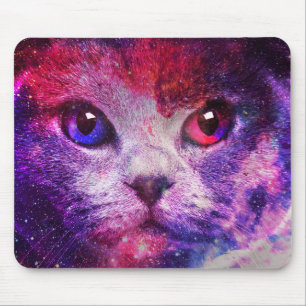 Lila Galaxie-Katze Mousepad