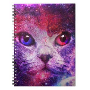 Lila Galaxie-Katze  Notizblock