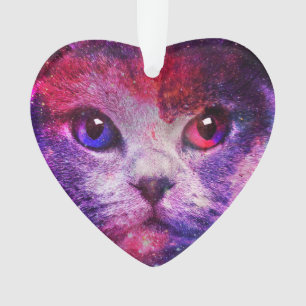 Lila Galaxie-Katze Ornament