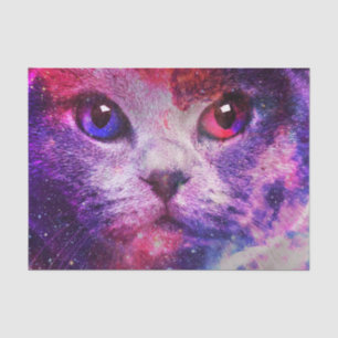 Lila Galaxie-Katze Seidenpapier