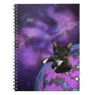 Lila Galaxie Kitty Notizblock