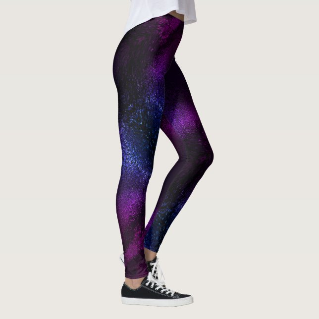 Lila Galaxie Ombre Leggings Waveline Marke (Rechts)