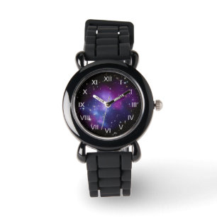 Lila Galaxiecluster Armbanduhr
