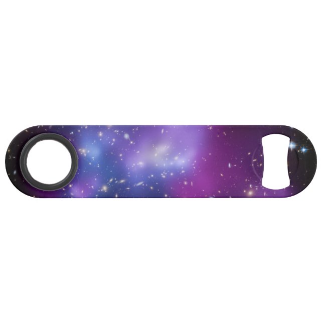 Lila Galaxiecluster Speedflaschenöffner (Rückseite Horizontal)
