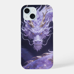 Lila Galaxiedrache Mystischer Kosmischer Drache iPhone 15 Hülle
