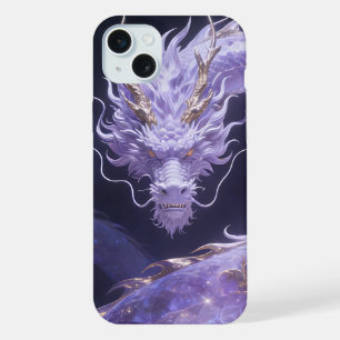 Lila Galaxiedrache Mystischer Kosmischer Drache iPhone 15 Plus Hülle