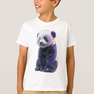 Lila Galaxiennebel Riesiger Panda-Welpe Kinder T-Shirt