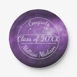 Lila Galaxy Abschluss Teller