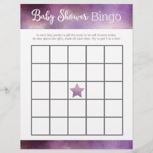 Lila Galaxy Baby Shooting Bingo Game