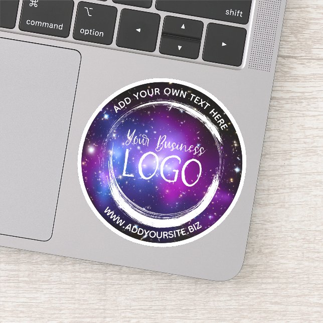 Lila Galaxy Cluster-Logo Aufkleber (Detail)