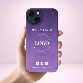 Lila Galaxy Ombre Business-Logos und Social Media iPhone Hülle